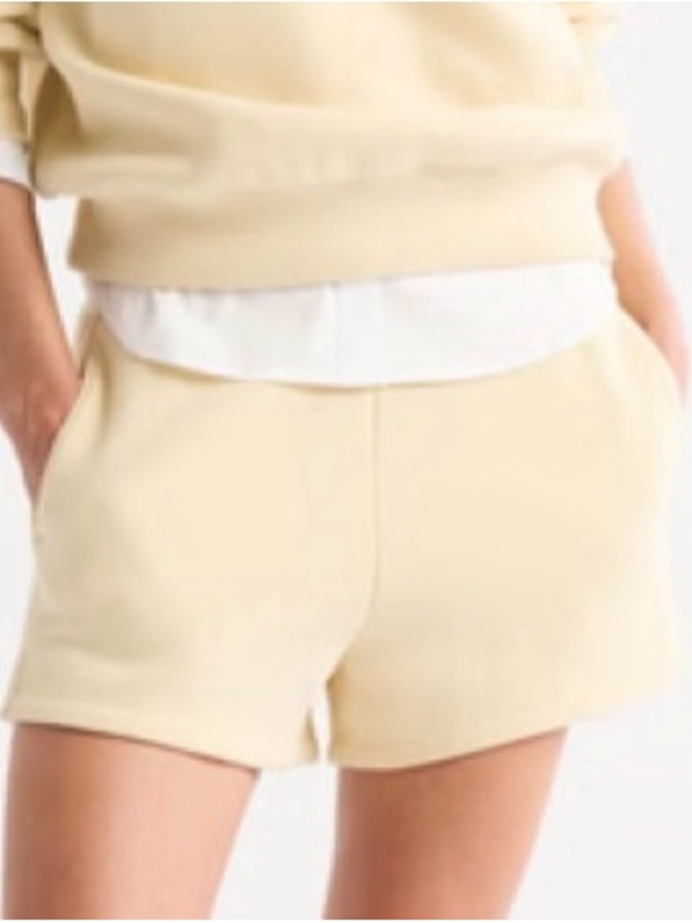 Abercrombie & Fitch Women's Drawstring Lounge Shorts in butter yellow
